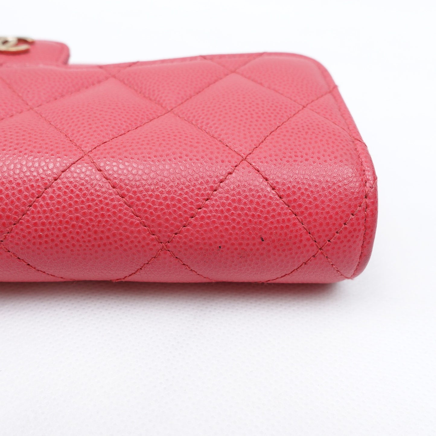 Pre-owned Chanel CF Pink Calfskin Wallet