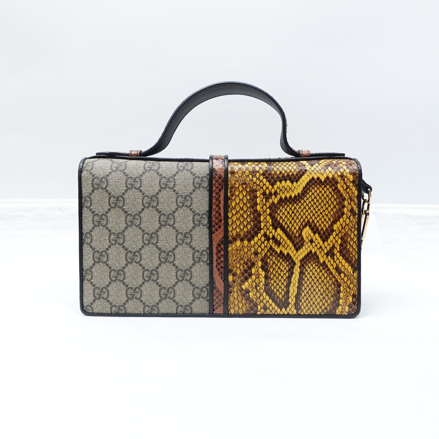 Pre-owned GUCCI Patchwork Brown Coated Canvas Shoulder Bag
