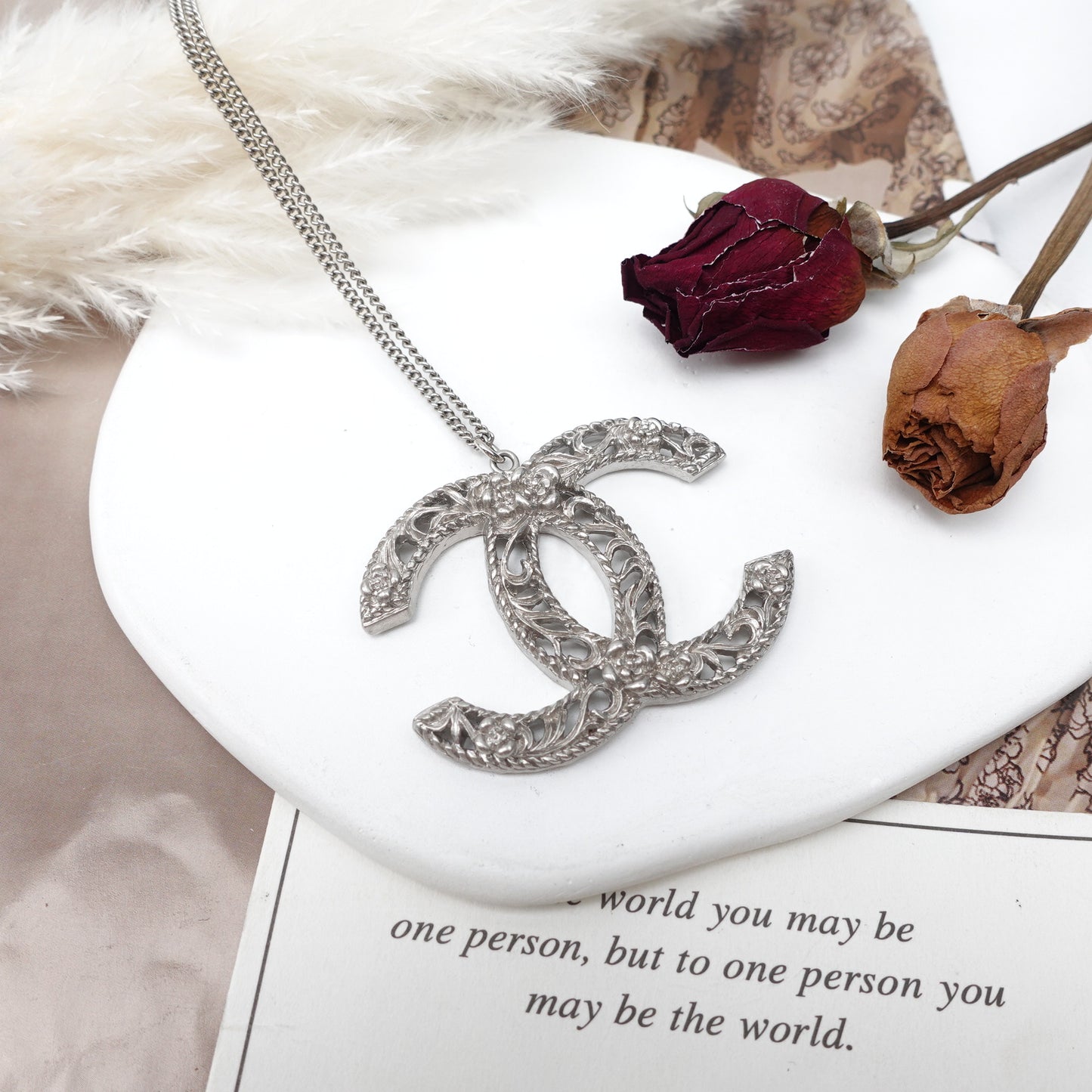 Pre-owned Chanel CC Silver-tone Metal Necklace