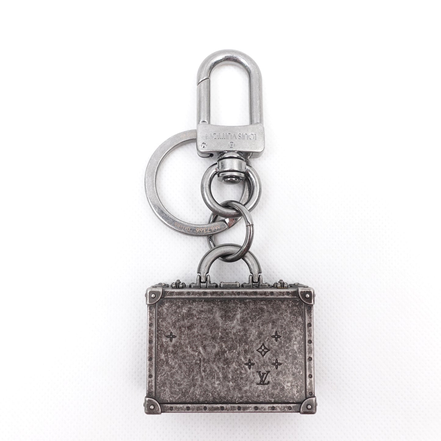 Pre-owned Louis Vuitton Trunk Aged Silver Bag Charm