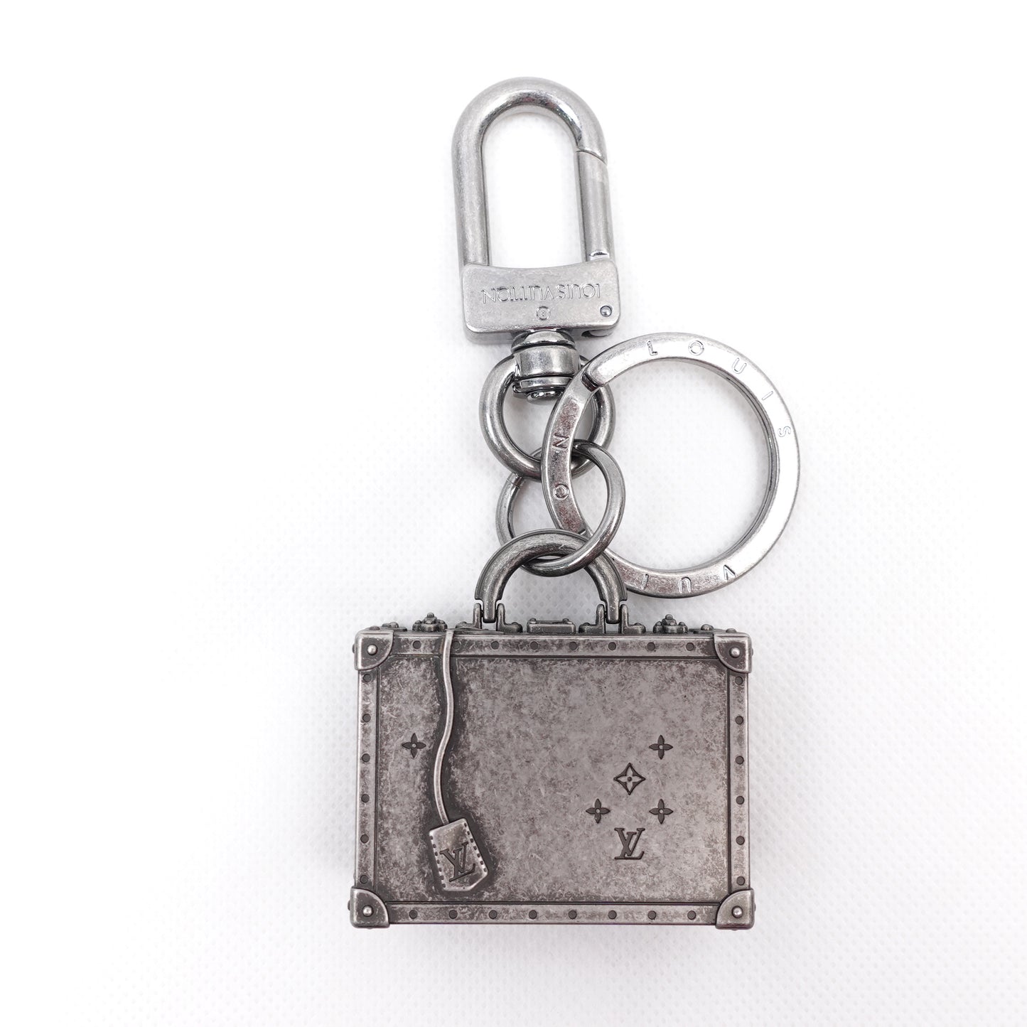 Pre-owned Louis Vuitton Trunk Aged Silver Bag Charm