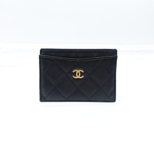 Pre-Owned Chanel Black Calfskin Card Holder