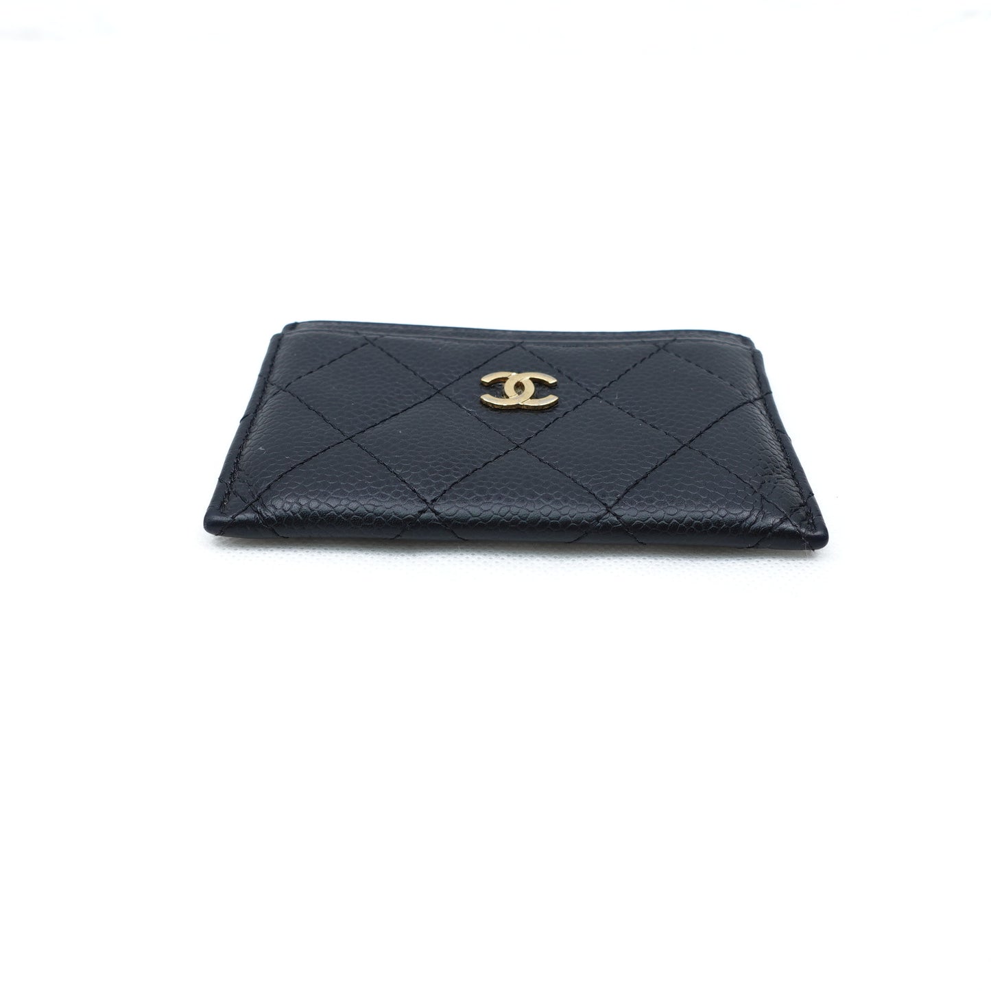 Pre-Owned Chanel Black Calfskin Card Holder