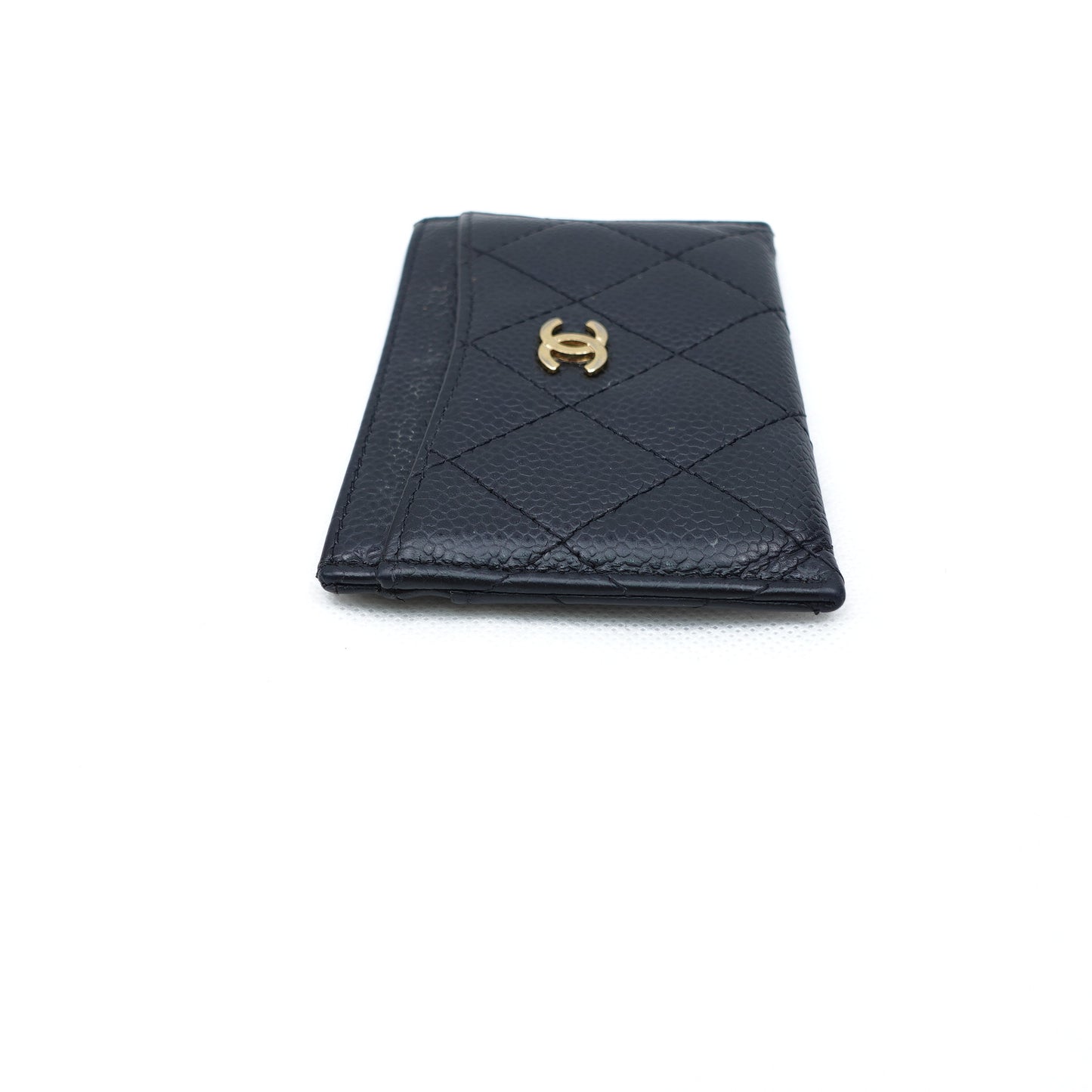 Pre-Owned Chanel Black Calfskin Card Holder