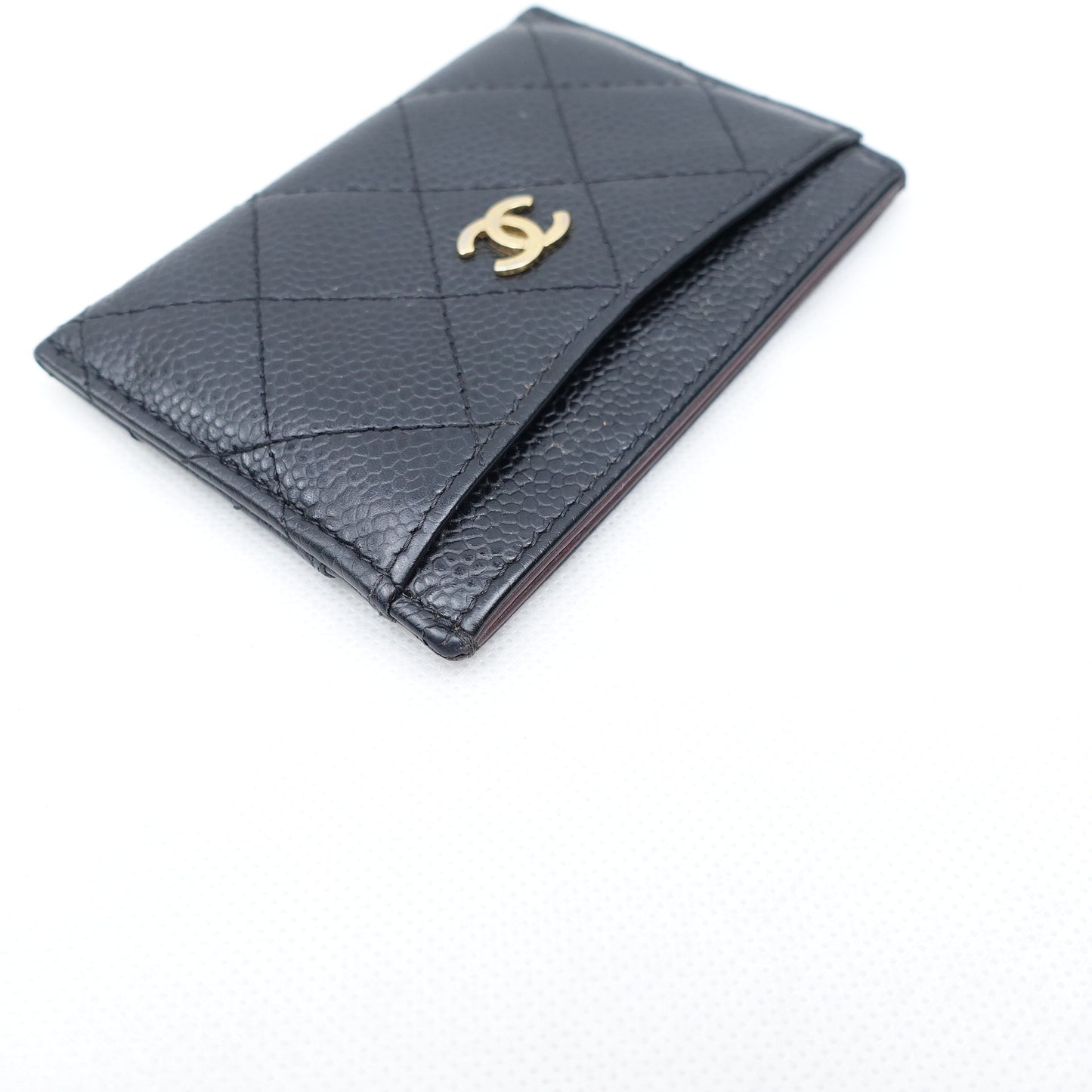Pre-Owned Chanel Black Calfskin Card Holder
