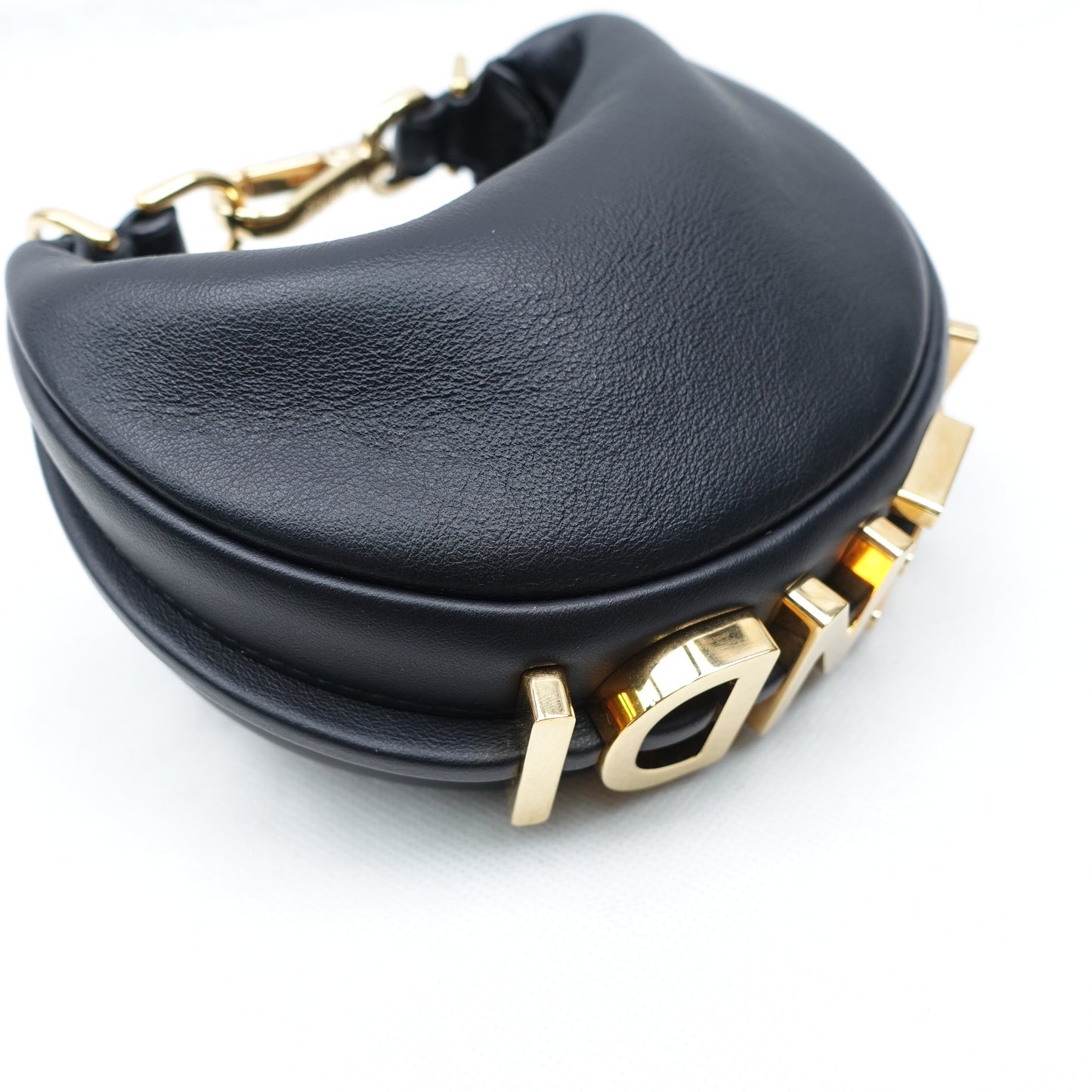 Pre-Owned Fendi Graphy Mini Black Calfskin Hand Bag