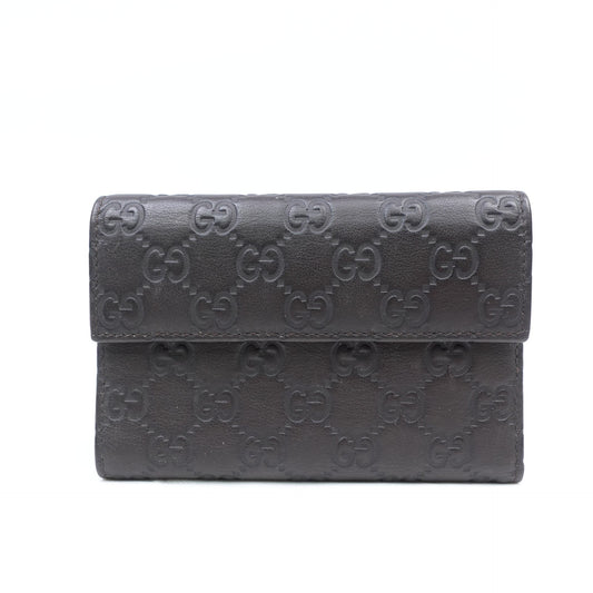 Pre-owned Gucci Black Inprint Calfskin Wallet