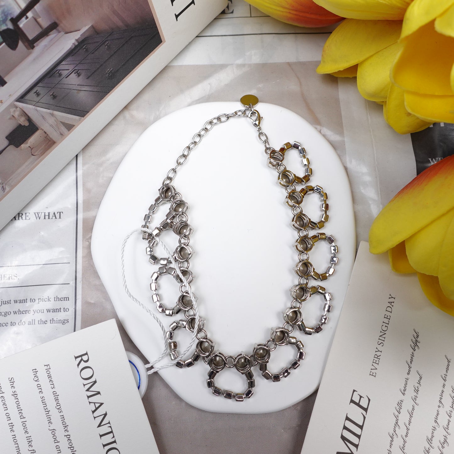 Pre-Owned MIU MIU Gold Tone Diamond Silver Bracelet