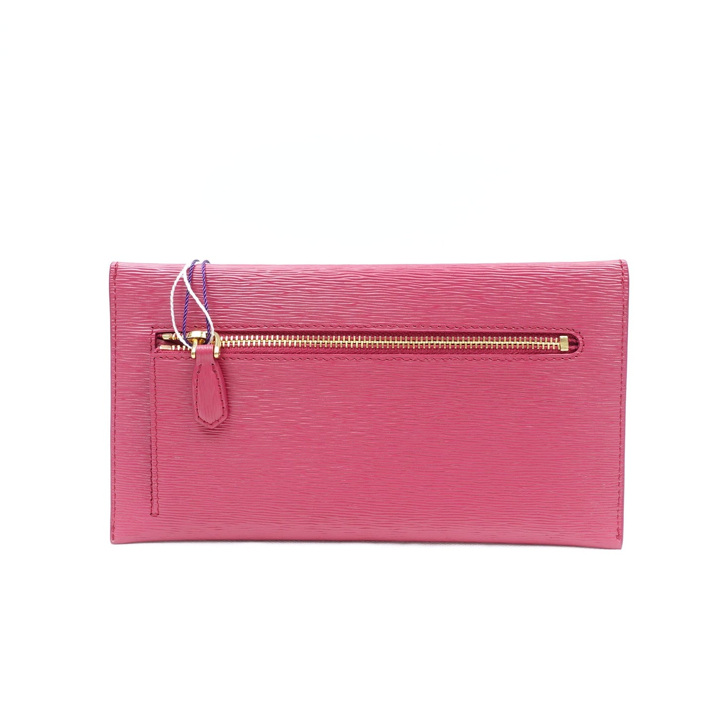 Pre-owned Prada Vitello Move Rose Pink Calfskin Long Envelop Wallet