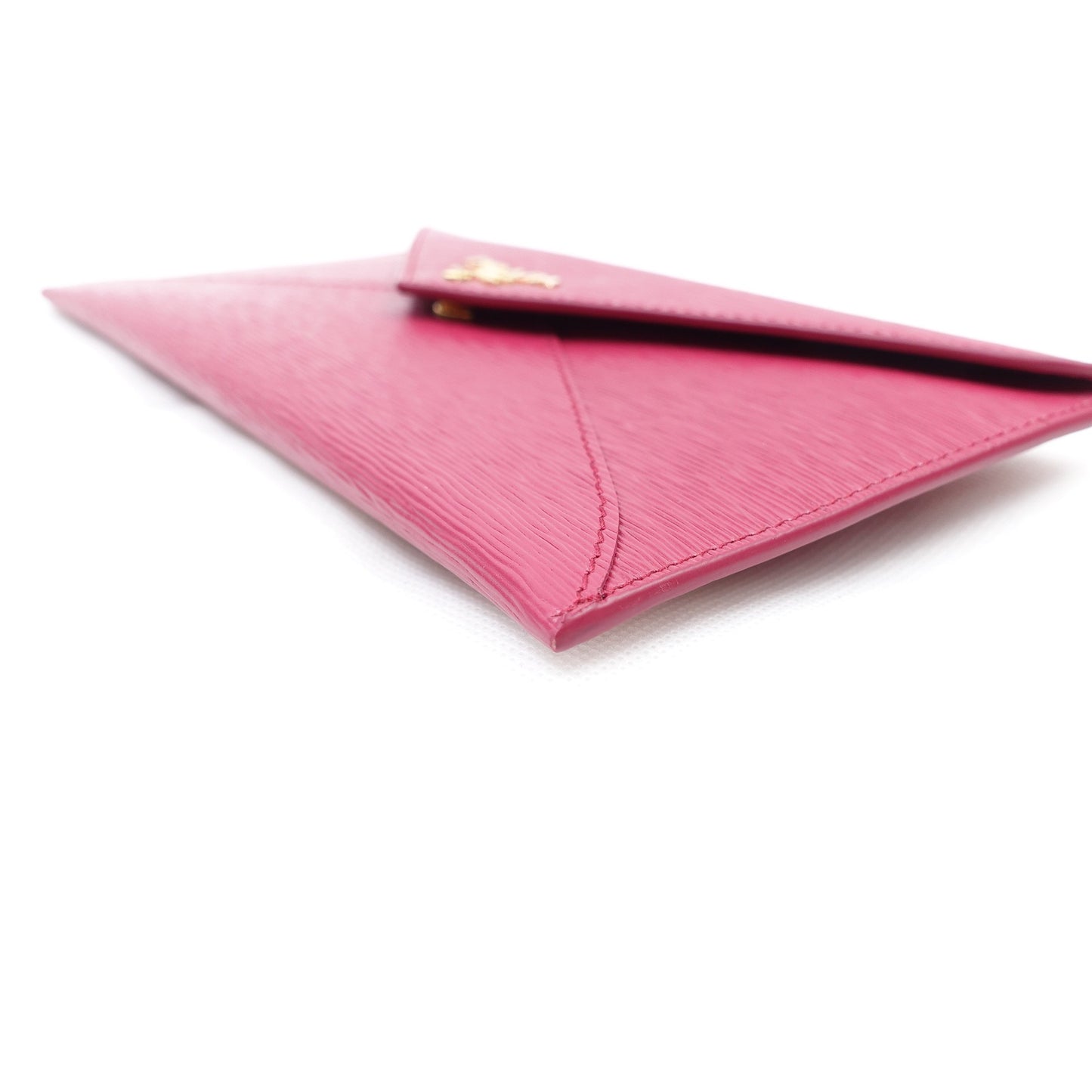 Pre-owned Prada Vitello Move Rose Pink Calfskin Long Envelop Wallet