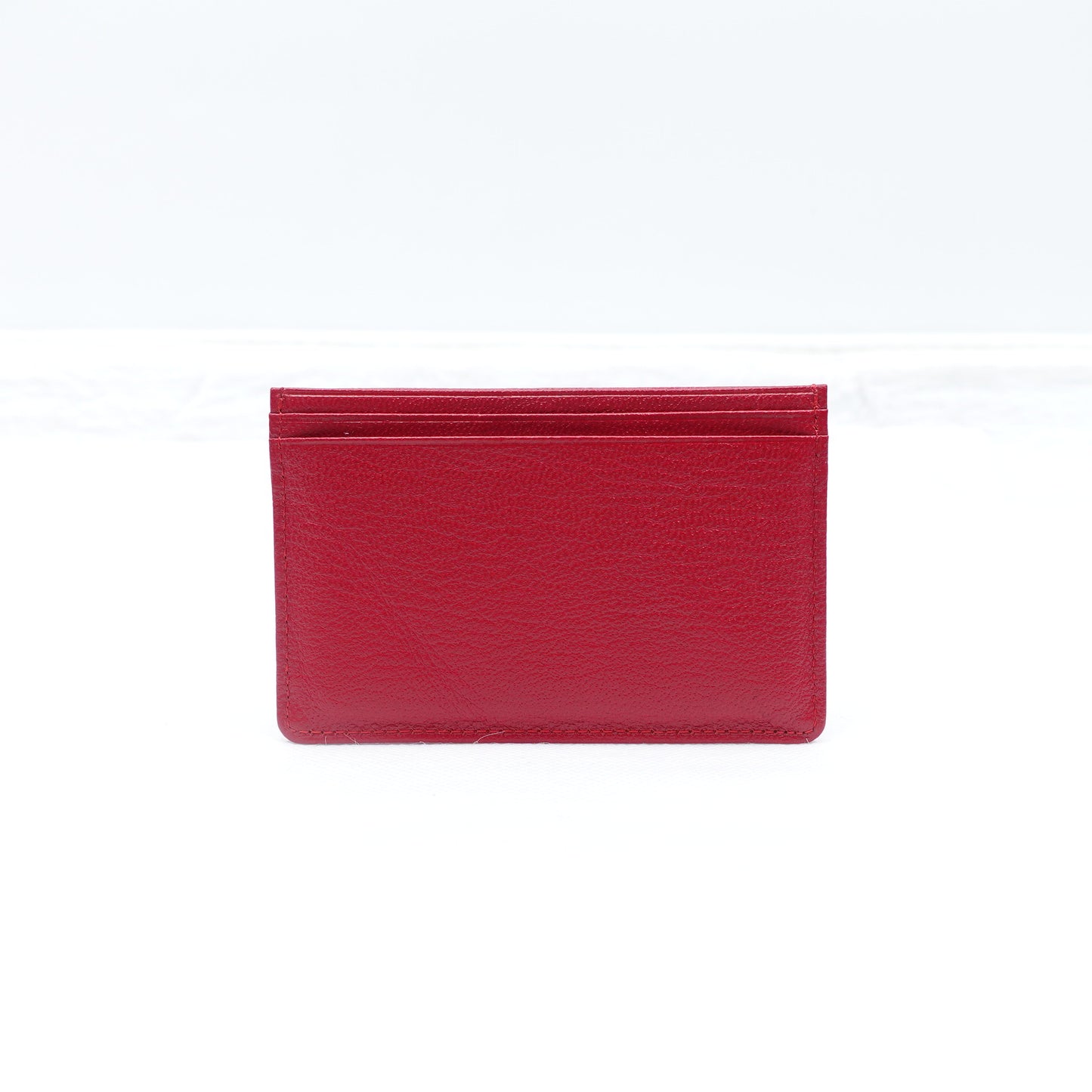 Pre-Owned Chanel Red Calfskin Card Holder