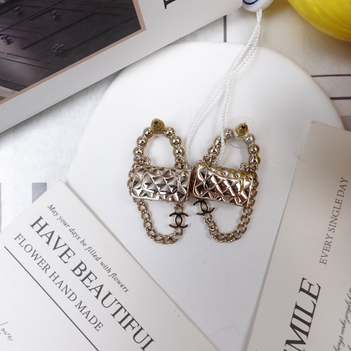 Pre-owned Chanel CF Pearl Earrings
