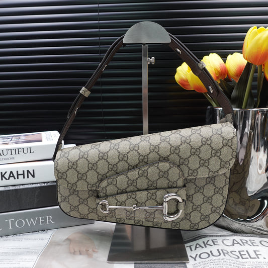 Pre-Owned Gucci Horsebit 1955 Monogram Coated Canvas Shoulder Bag