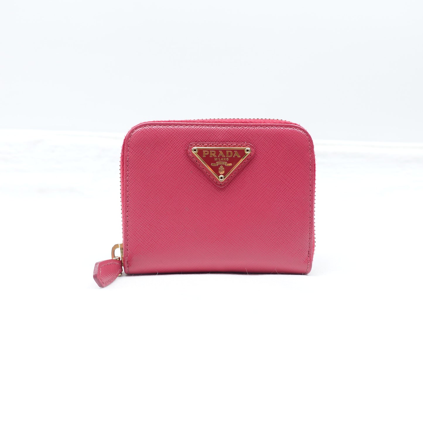 Pre-Owned Prada Rose-Pink Saffiano Card Holder