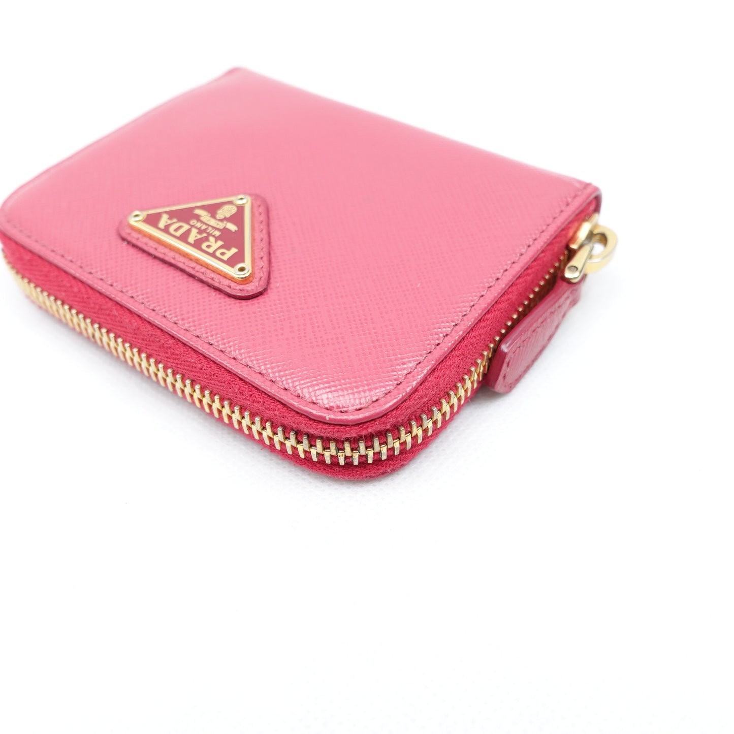 Pre-Owned Prada Rose-Pink Saffiano Card Holder