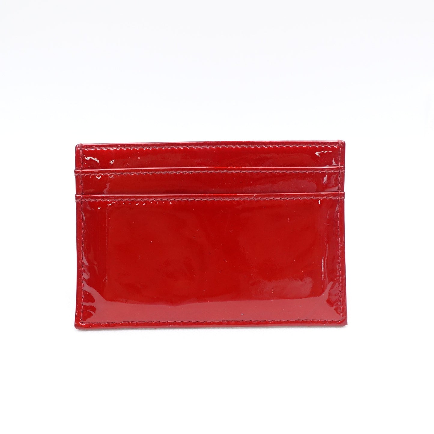 Pre-owned Chanel Red Patent Card Holder T10240579