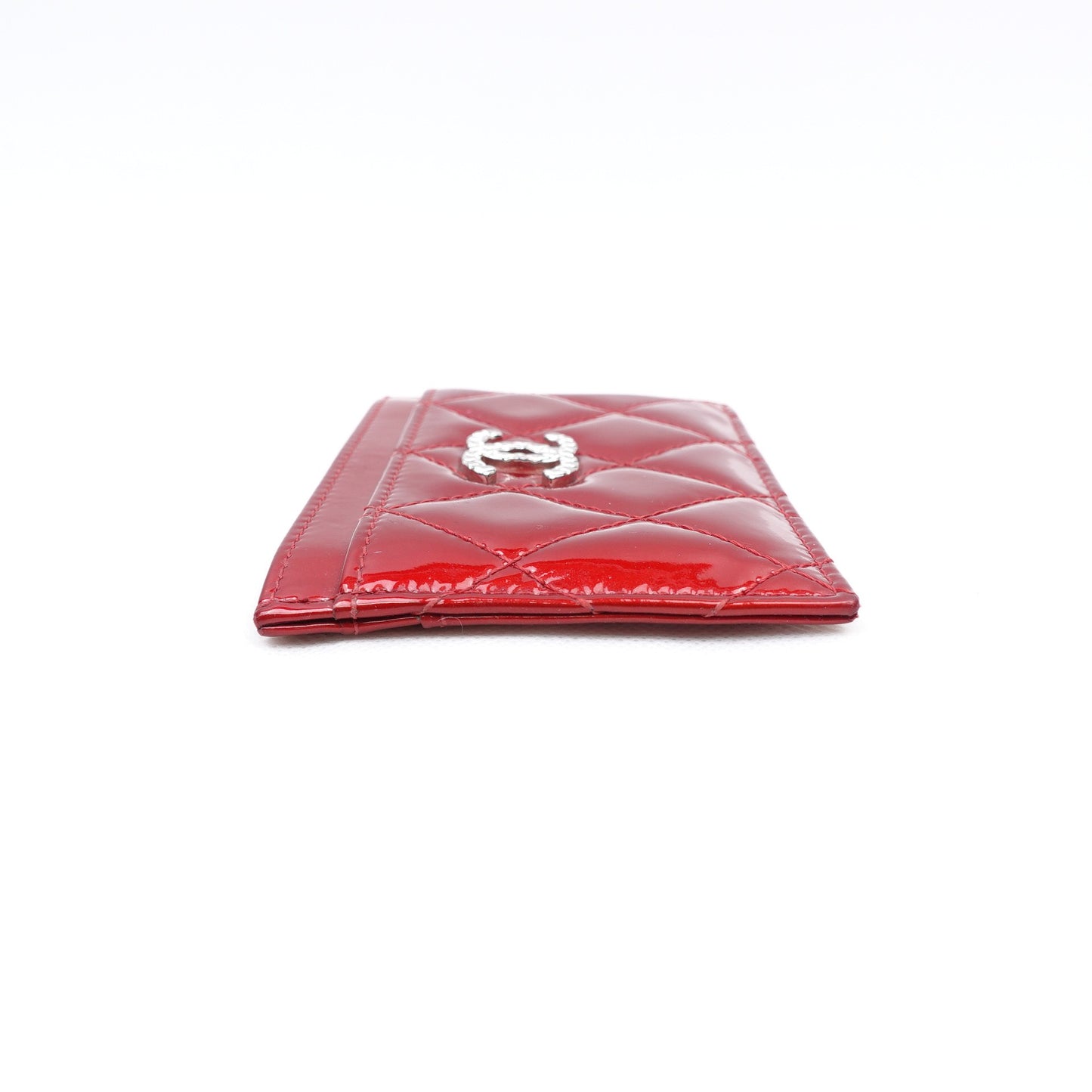 Pre-owned Chanel Red Patent Card Holder T10240579