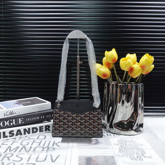 Pre-Owned Goyard Rouette Monogram Calfskin&Coated Canvas Shoulder Bag