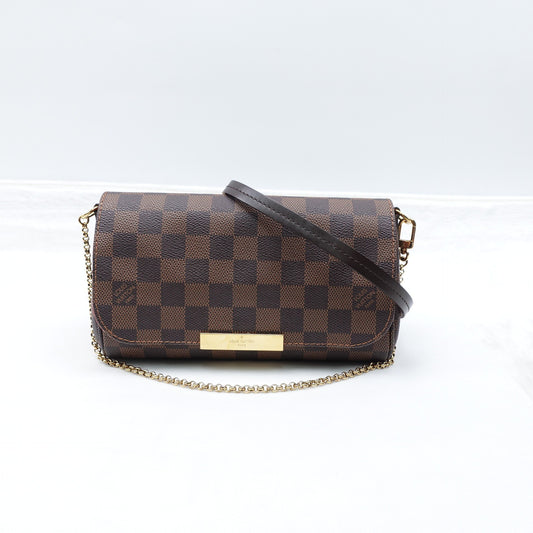 Pre-owned Louis Vuitton Favorite PM Damier Ebene Coated Canvas Shoulder Bag