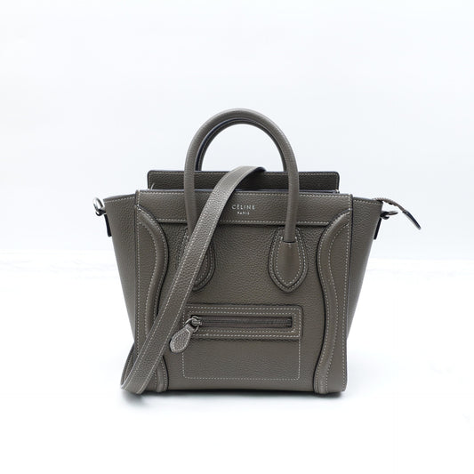 Pre-owned Celine Luggage Nano Grey Calfskin Tote Bag