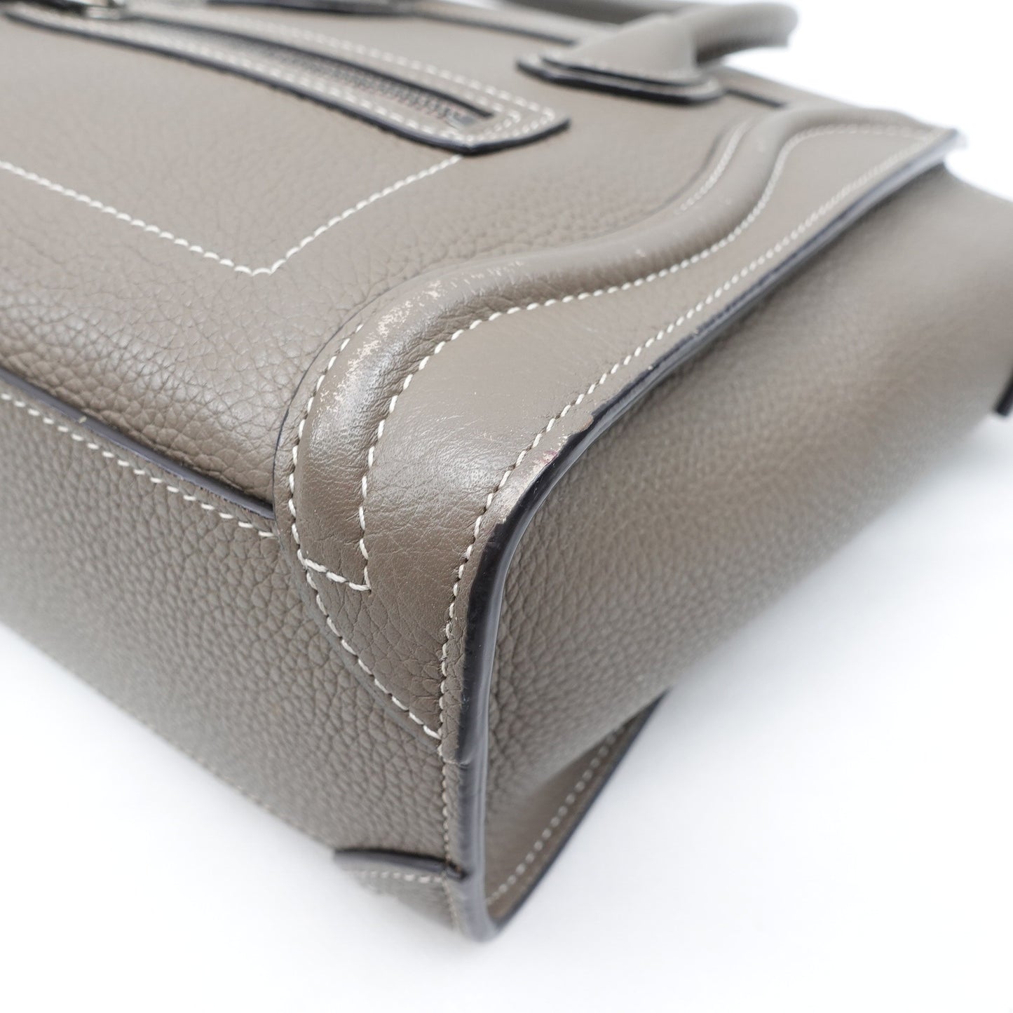 Pre-owned Celine Luggage Nano Grey Calfskin Tote Bag