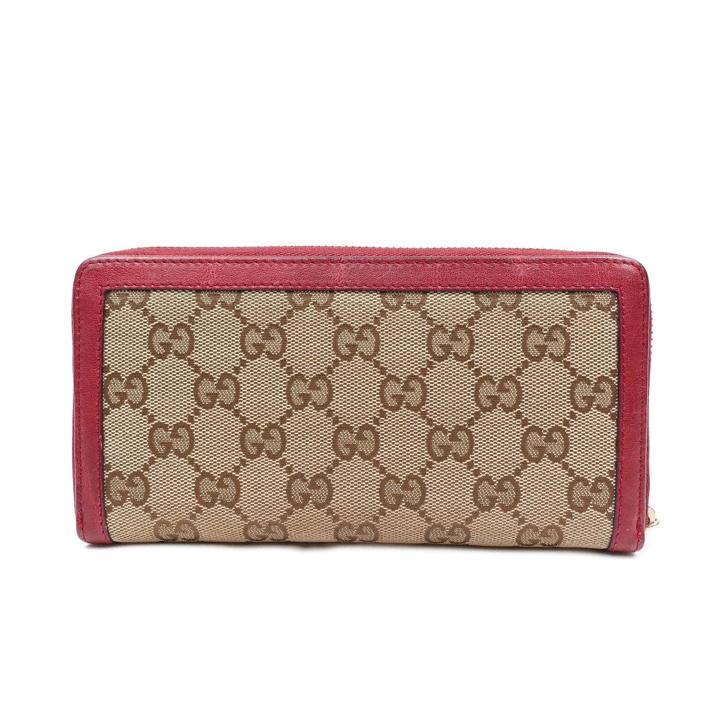 Pre-owned Gucci Monogram&Red Canvas Long Wallet