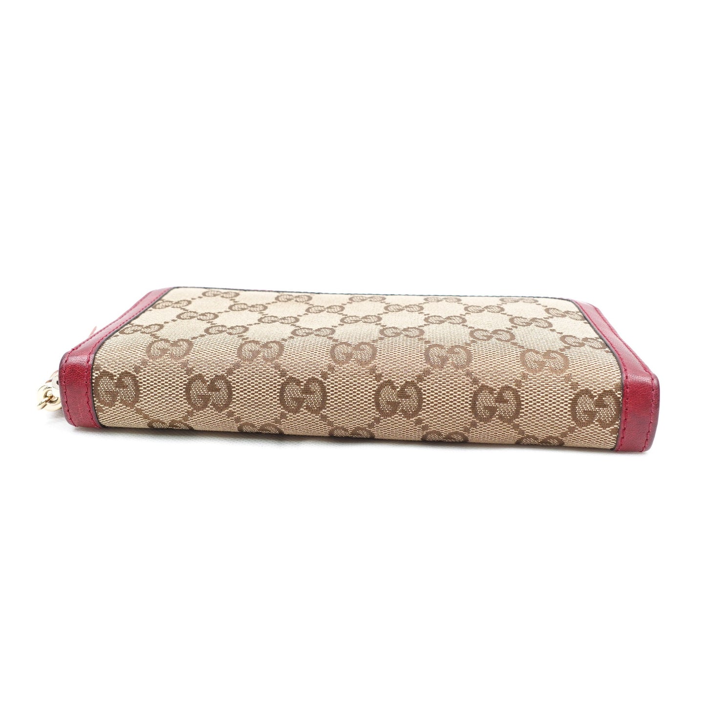 Pre-owned Gucci Monogram&Red Canvas Long Wallet