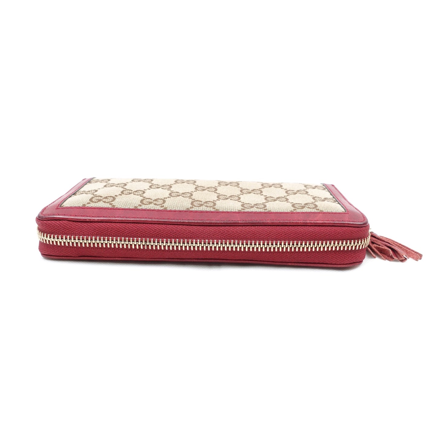 Pre-owned Gucci Monogram&Red Canvas Long Wallet