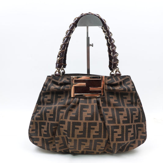 Pre-owned Fendi Brown Canvas Shoulder Bag T10301003