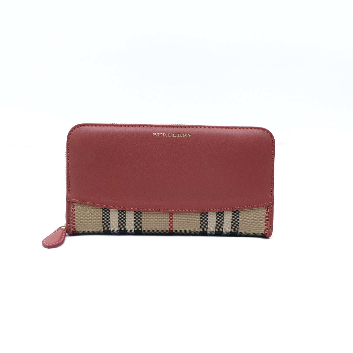 Pre-Owned Burberry Check&Pink Coated Canvas Wallet