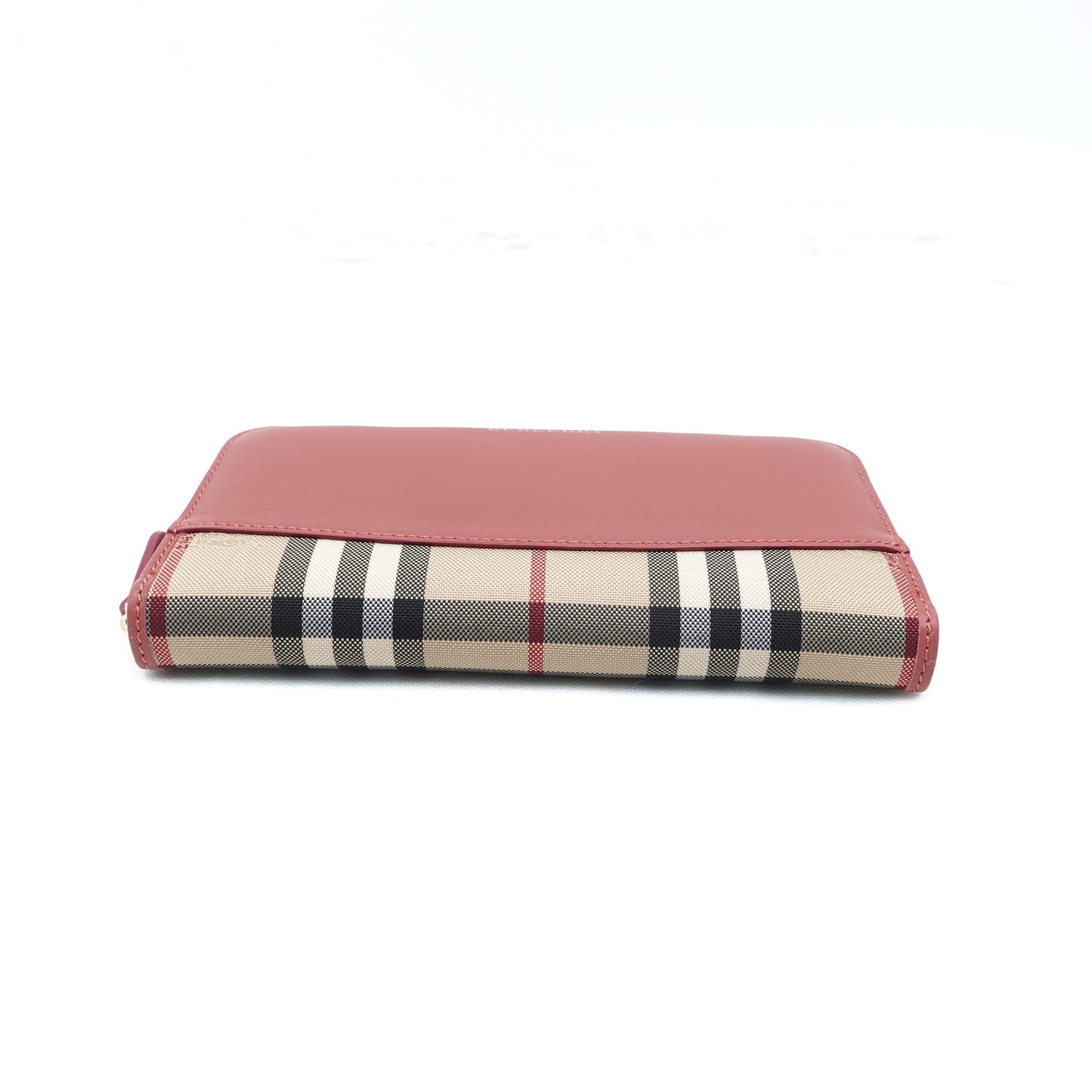 Pre-Owned Burberry Check&Pink Coated Canvas Wallet