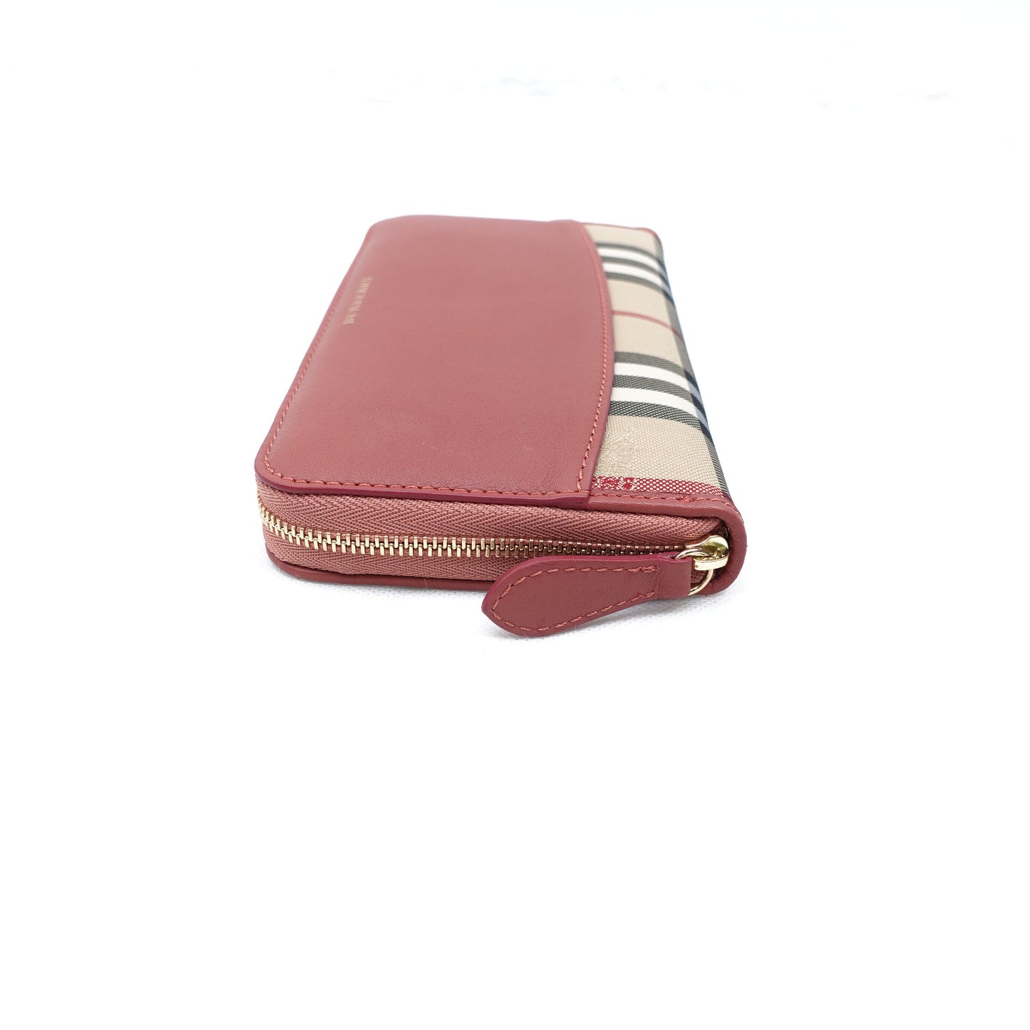 Pre-Owned Burberry Check&Pink Coated Canvas Wallet