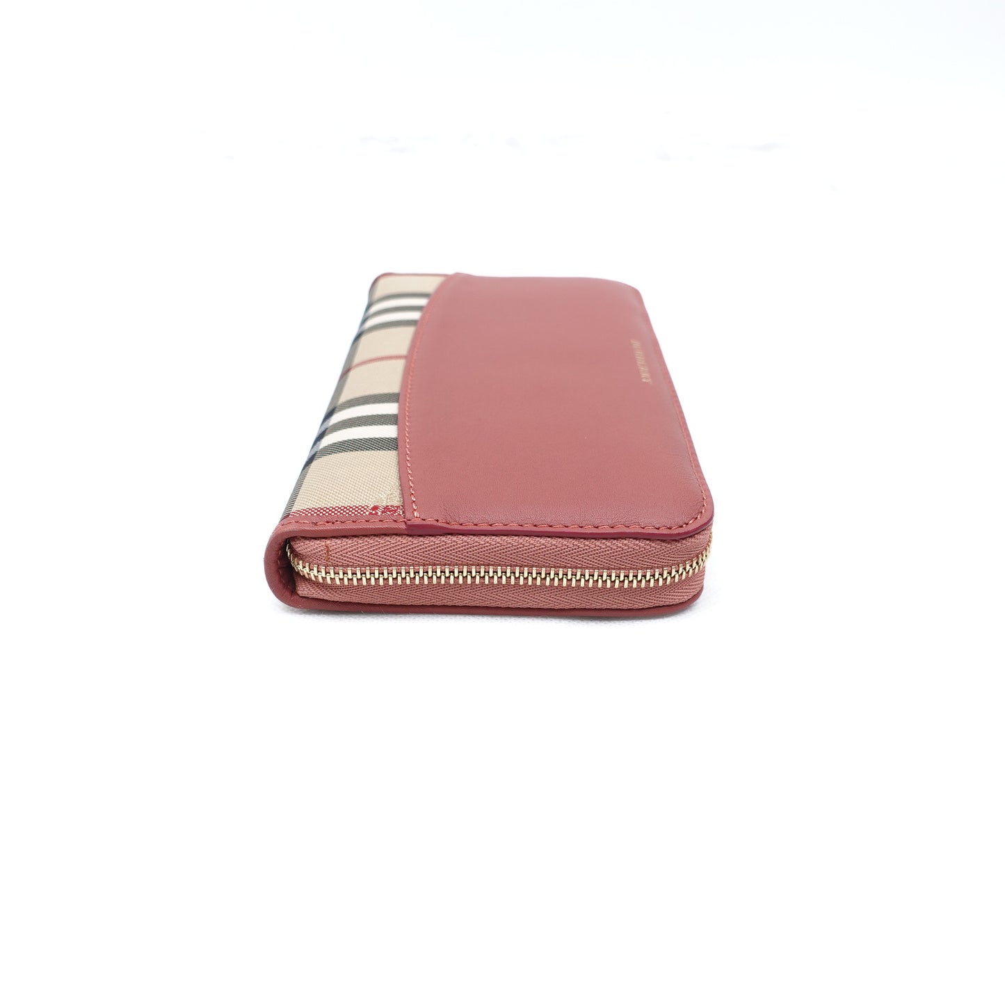 Pre-Owned Burberry Check&Pink Coated Canvas Wallet