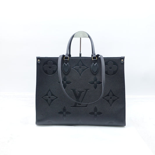 Pre-owned Louis Vuitton GM Onthego Black Calfskin Tote Bag T10296604