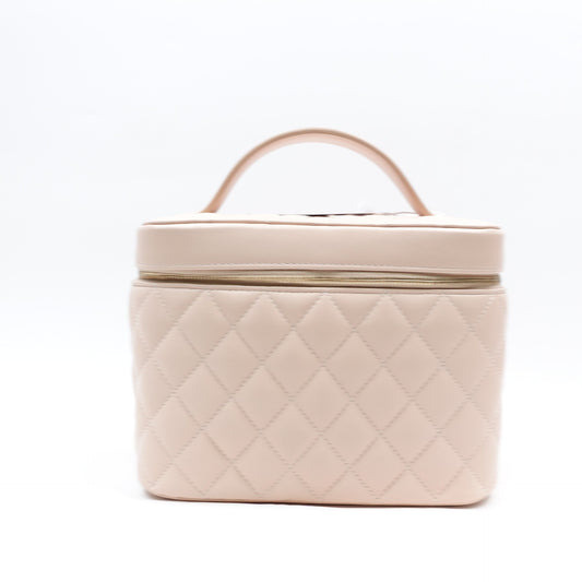 Pre-owned Chanel Vanity Pink Lambskin Shoulder Bag