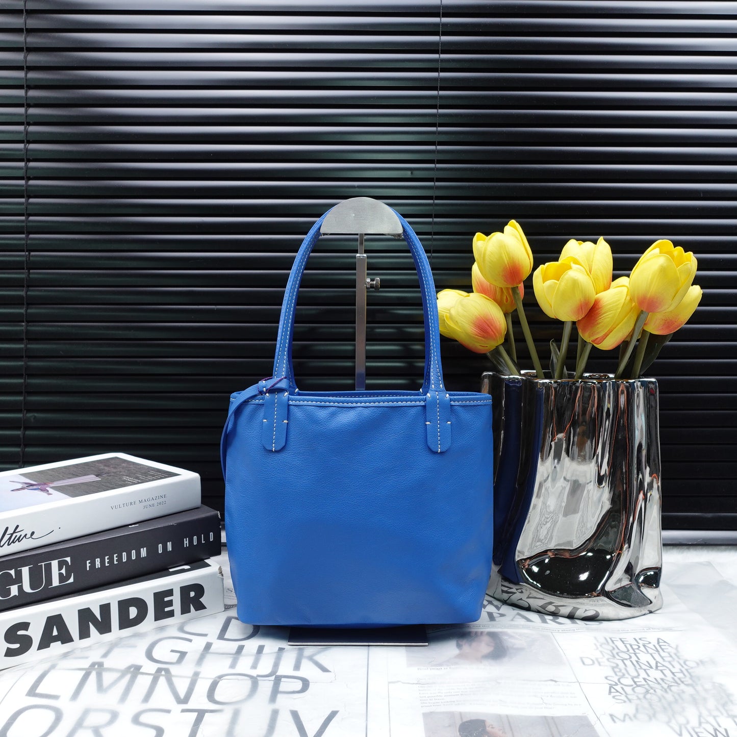 Pre-Owned Goyard Anjou Blue Coated Canvas Hand Bag