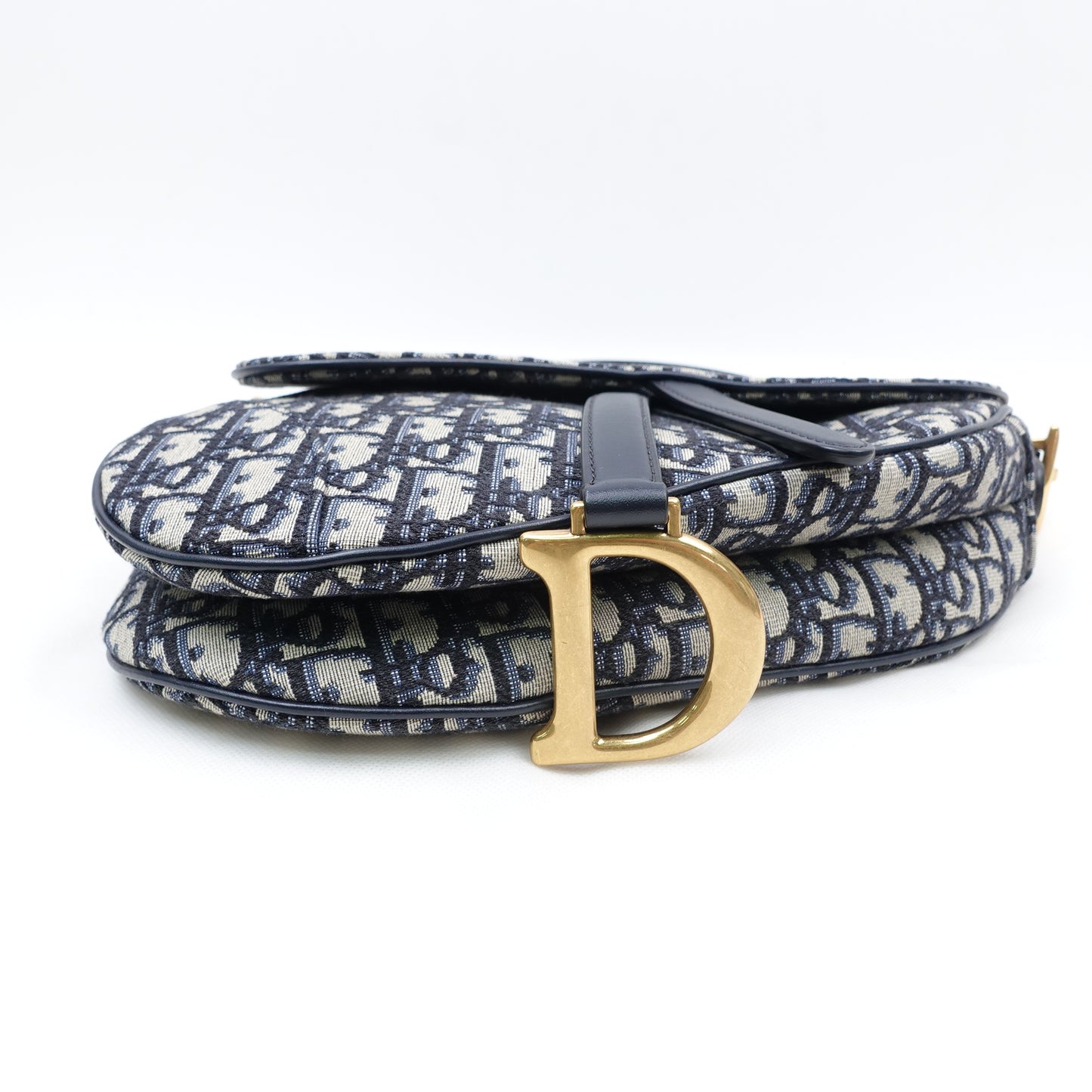 Pre-Owned Christian Dior Saddle Medium Oblique Canvas Shoulder Bag