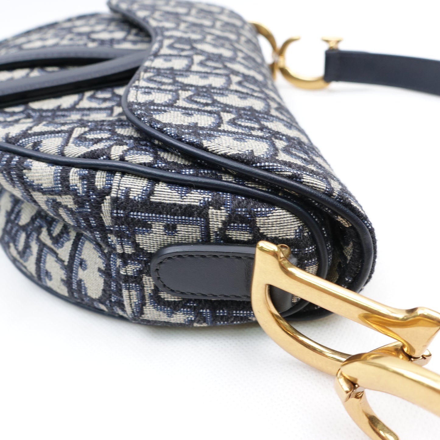 Pre-Owned Christian Dior Saddle Medium Oblique Canvas Shoulder Bag