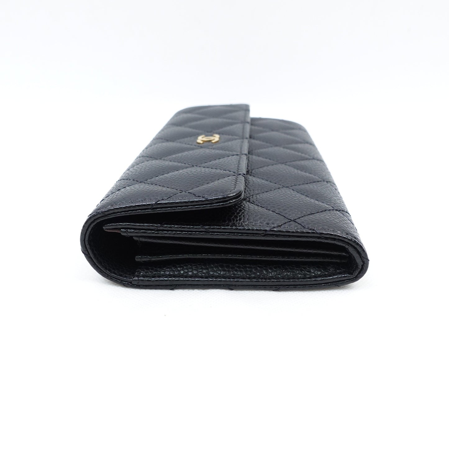 Pre-owned Chanel Black Calfskin Long Wallet