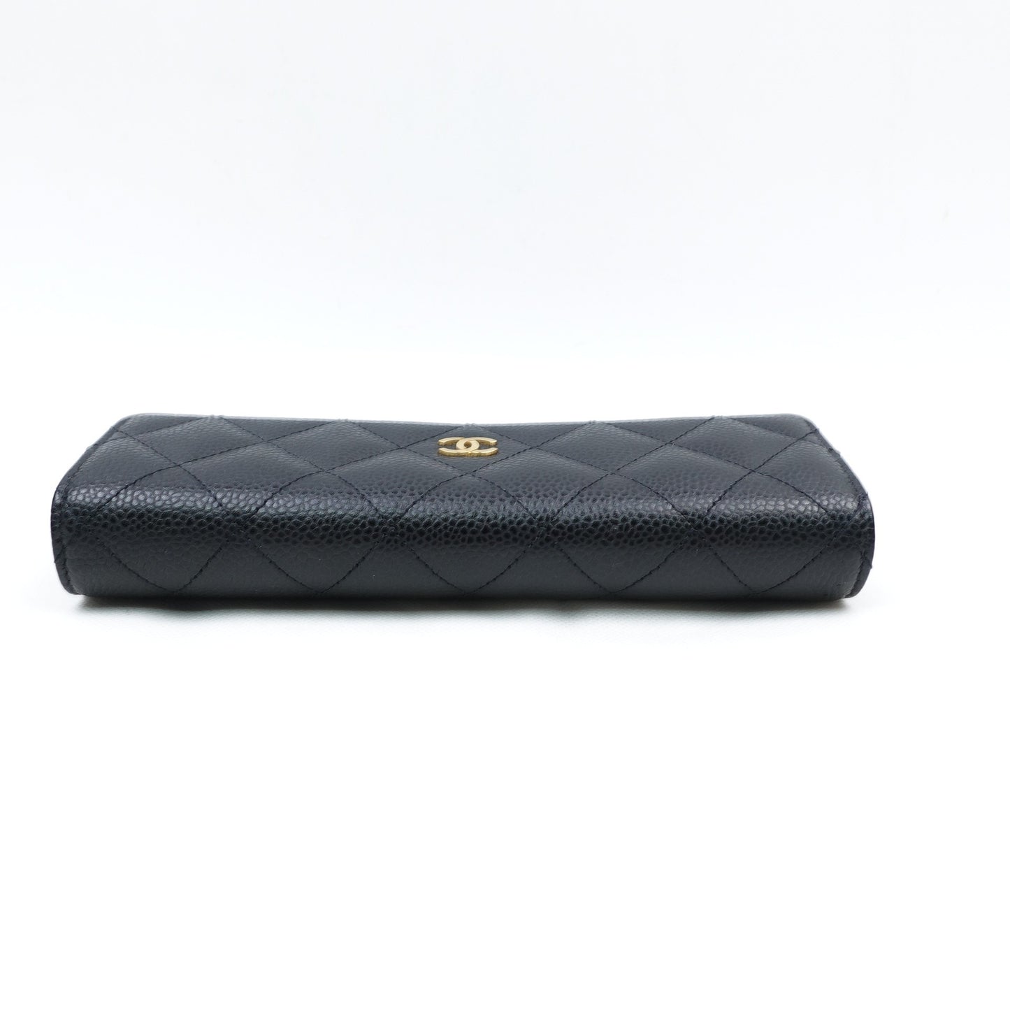 Pre-owned Chanel Black Calfskin Long Wallet