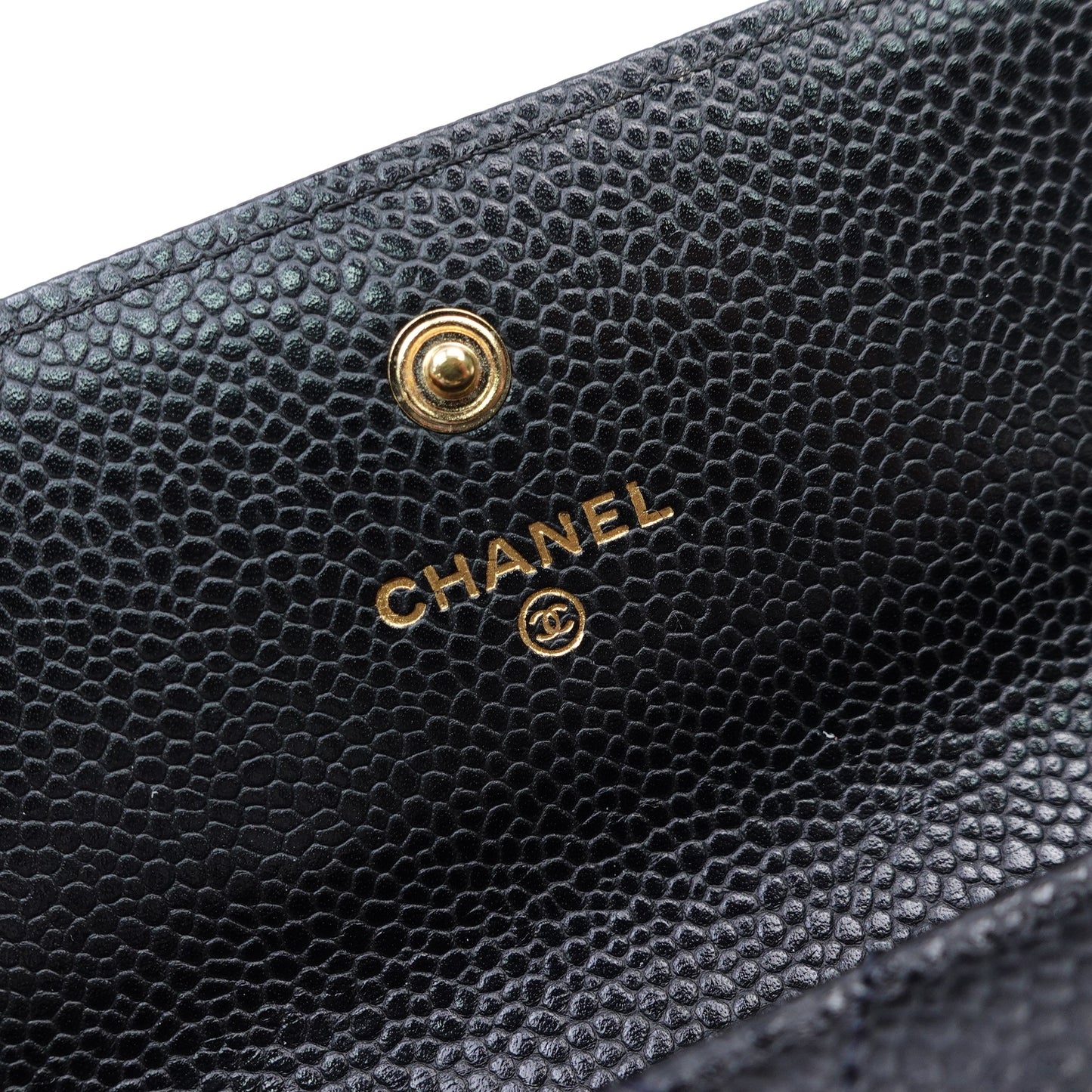 Pre-owned Chanel Black Calfskin Long Wallet