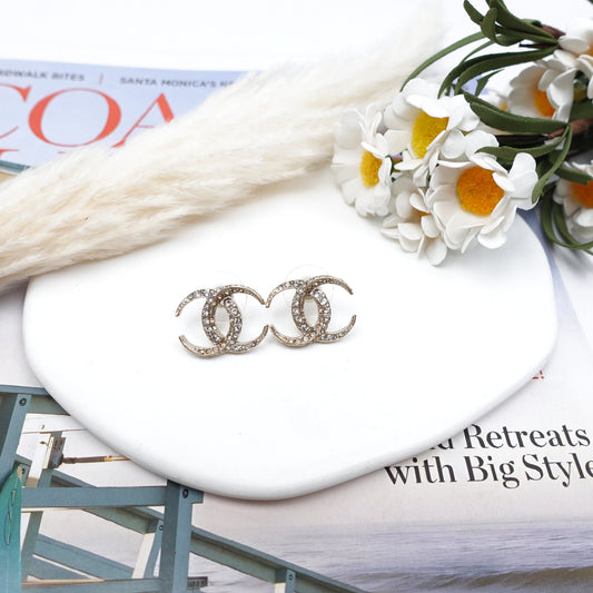 Pre-owned Chanel CC Crystal Earrings