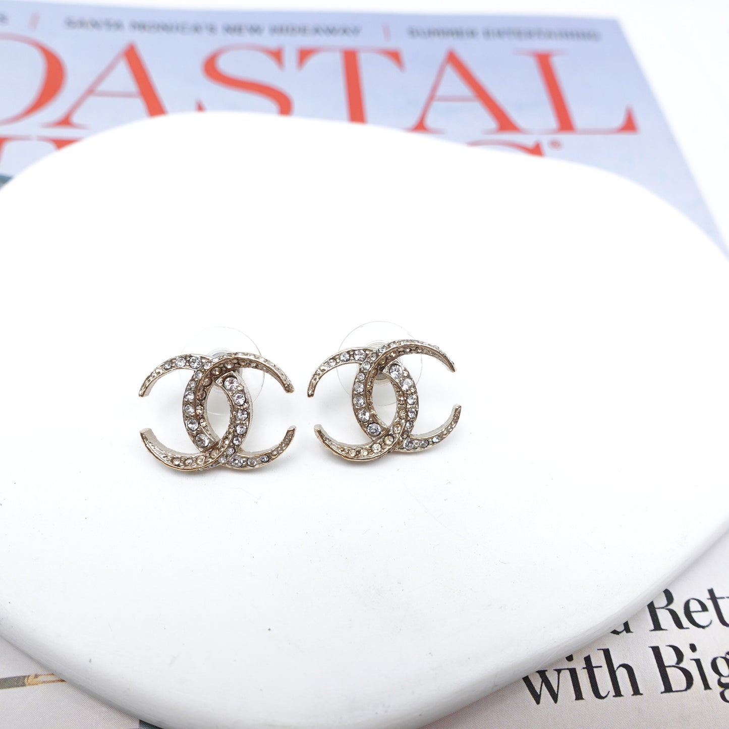 Pre-owned Chanel CC Crystal Earrings