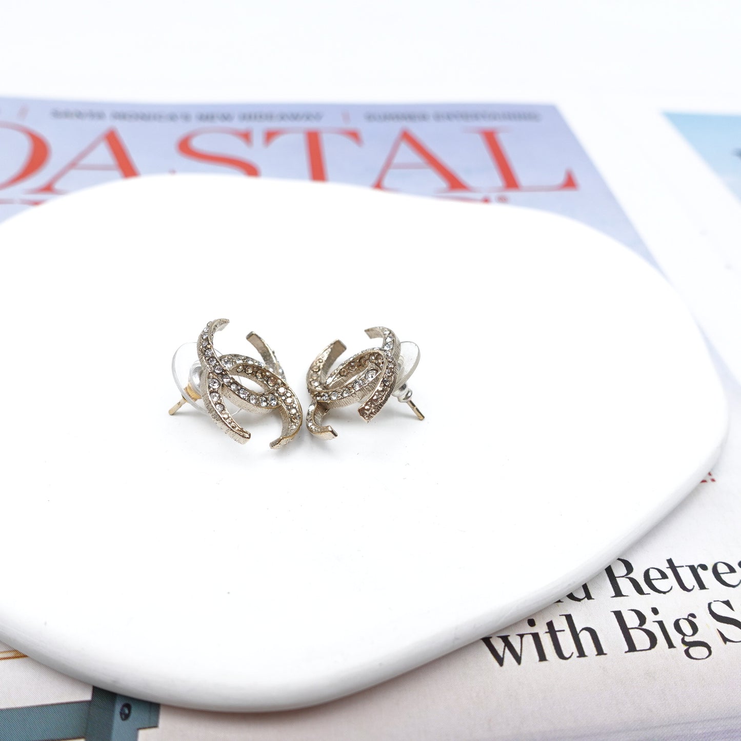 Pre-owned Chanel CC Crystal Earrings