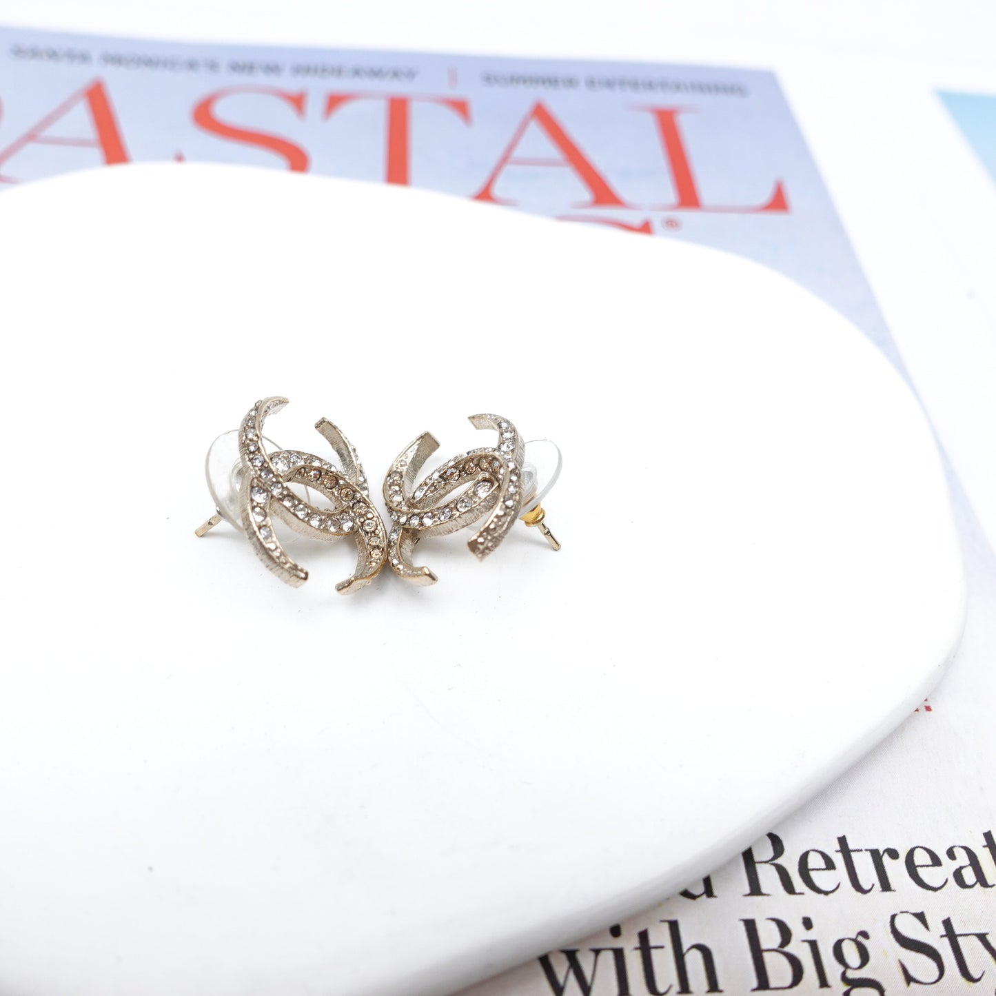 Pre-owned Chanel CC Crystal Earrings
