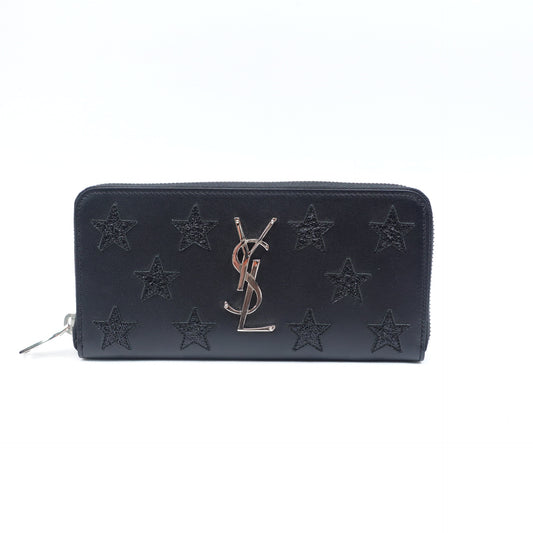 Pre-owned Saint Laurent Monogram Black Calfskin Wallet