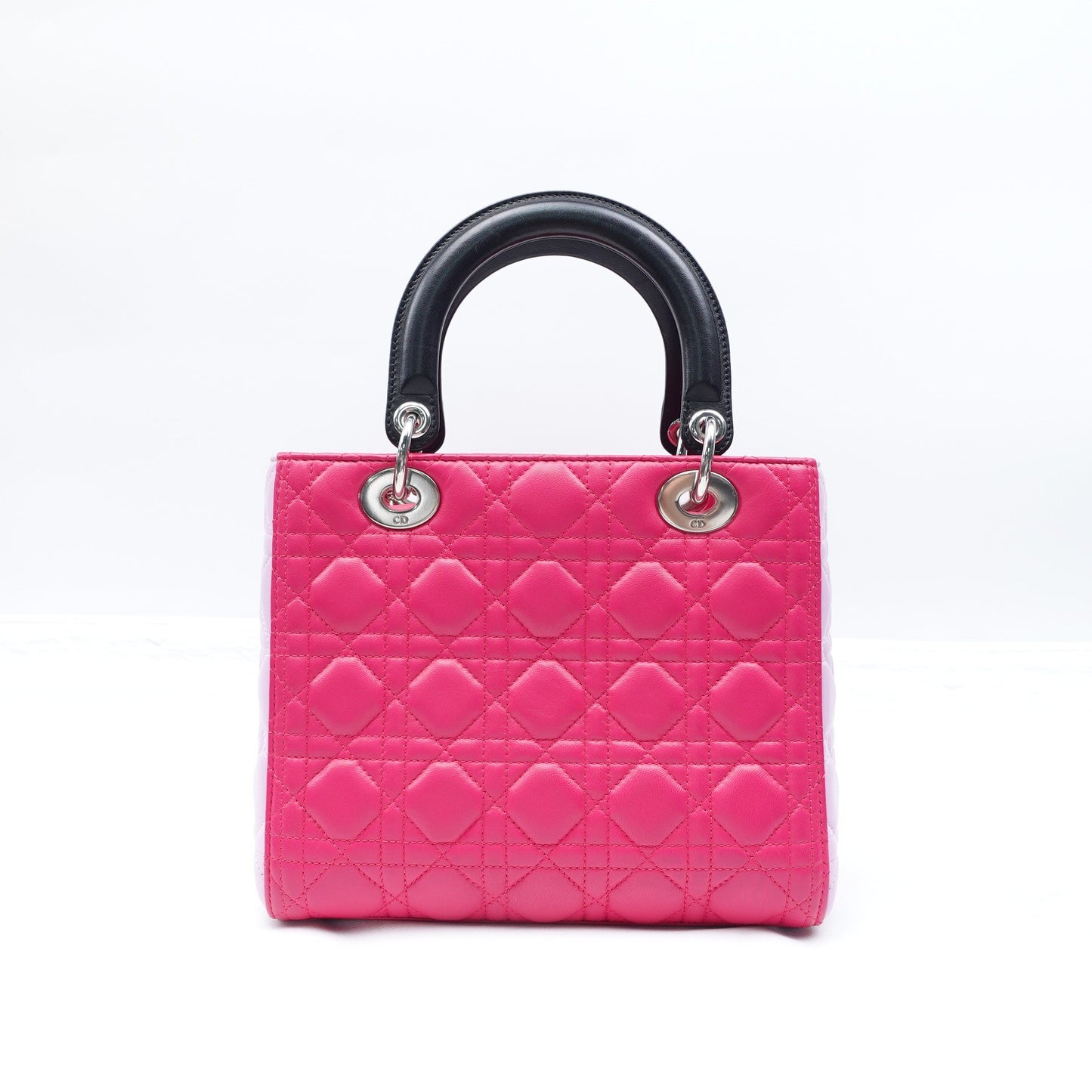 Pre-owned Dior Lady Fushia & Pink Lambskin Shoulder Bag