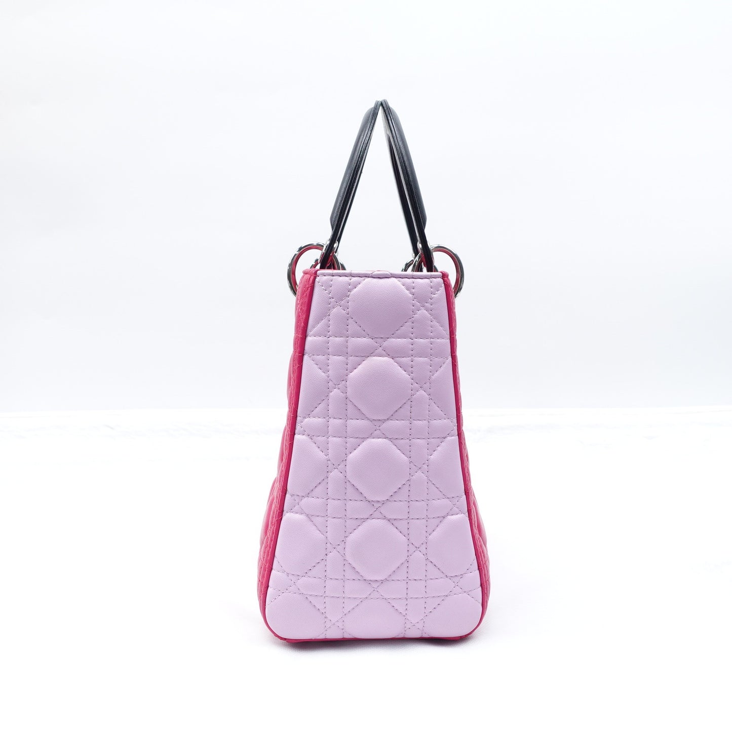 Pre-owned Dior Lady Fushia & Pink Lambskin Shoulder Bag