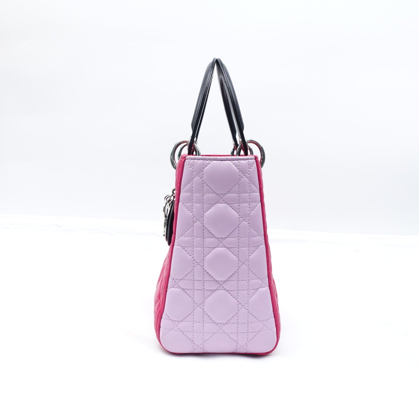 Pre-owned Dior Lady Fushia & Pink Lambskin Shoulder Bag