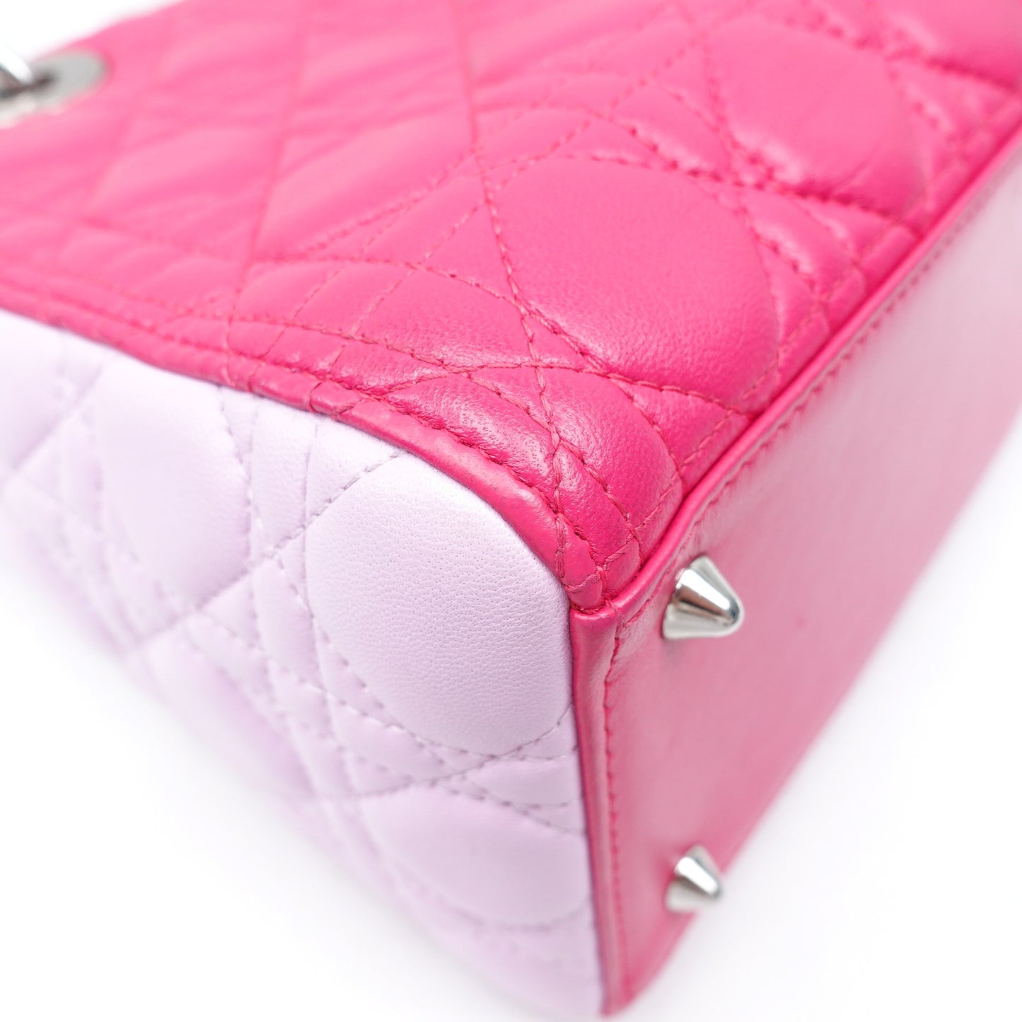 Pre-owned Dior Lady Fushia & Pink Lambskin Shoulder Bag